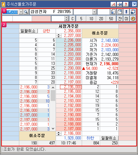 주식선물옵션호가주문 메인